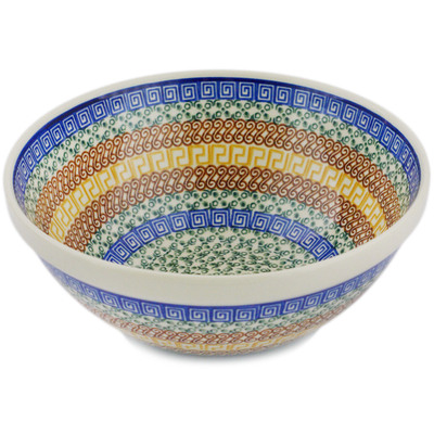 Polish Pottery Bowl 9&quot; Grecian Sea