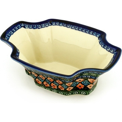 Polish Pottery Bowl 9&quot; Harlequin UNIKAT