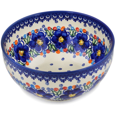 Polish Pottery Bowl 9&quot; Lightbug Garden UNIKAT