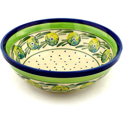 Polish Pottery Bowl 9&quot; Limon Swirl