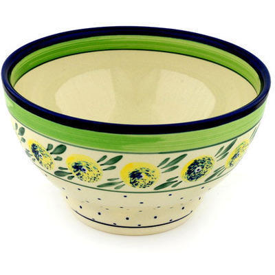 Polish Pottery Bowl 9&quot; Limon Swirl