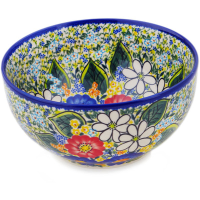 Polish Pottery Bowl 9" Magical Spring UNIKAT