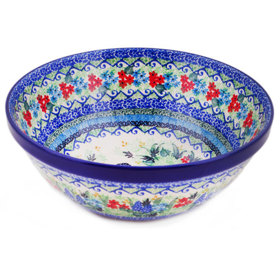 Polish Pottery Bowl 9&quot; Mariposa UNIKAT