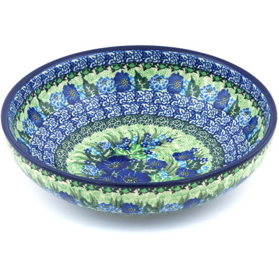 Polish Pottery Bowl 9&quot; Moody Blues UNIKAT