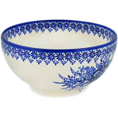 Polish Pottery Bowl 9&quot; Morning Frost UNIKAT