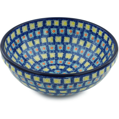 Polish Pottery Bowl 9&quot; Mosaic Tile