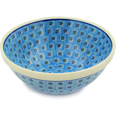 Polish Pottery Bowl 9&quot; Ocean Breeze