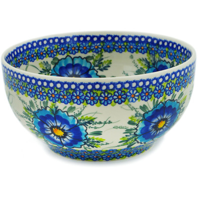 Polish Pottery Bowl 9&quot; Orchid Crown UNIKAT