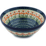 Polish Pottery Bowl 9&quot; Peach Spring Daisy