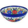 Polish Pottery Bowl 9&quot; Polish Garden UNIKAT