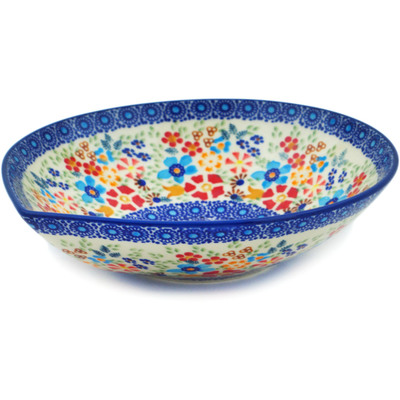 Polish Pottery Bowl 9&quot; Polish Spring UNIKAT