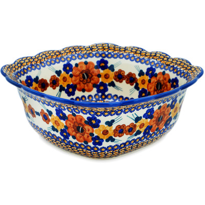 Polish Pottery Bowl 9&quot; Retro Brown Beauty UNIKAT