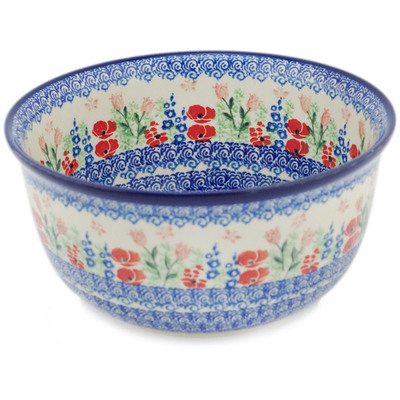 Polish Pottery Bowl 9" Sidewalk Sights