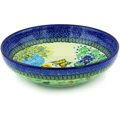 Polish Pottery Bowl 9&quot; Spring Garden UNIKAT