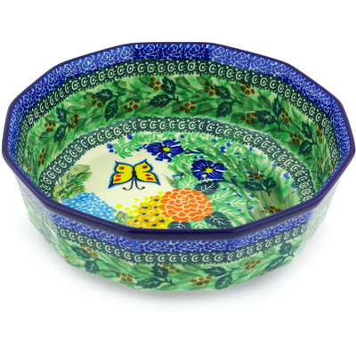 Polish Pottery Bowl 9&quot; Spring Garden UNIKAT
