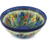 Polish Pottery Bowl 9&quot; Spring Iris UNIKAT