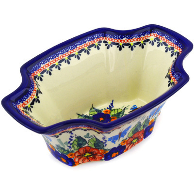 Polish Pottery Bowl 9&quot; Spring Splendor UNIKAT