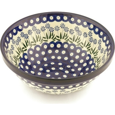 Polish Pottery Bowl 9" Springing Calendulas