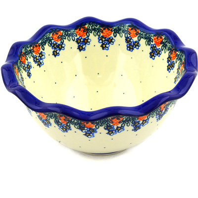 Polish Pottery Bowl 9&quot; Strwaberry Fever