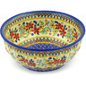 Polish Pottery Bowl 9&quot; Summer Bouquet UNIKAT