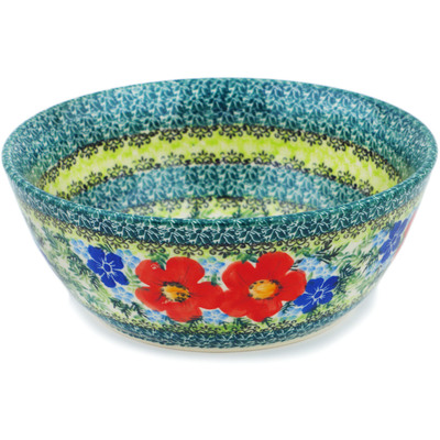 Polish Pottery Bowl 9&quot; Summer Breeze