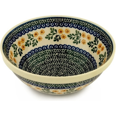 Polish Pottery Bowl 9&quot; Summer Day