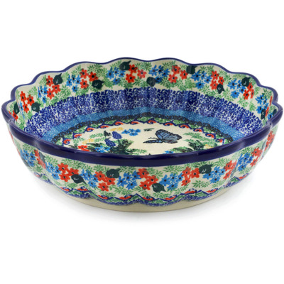 Polish Pottery Bowl 9&quot; Summer Landscape UNIKAT