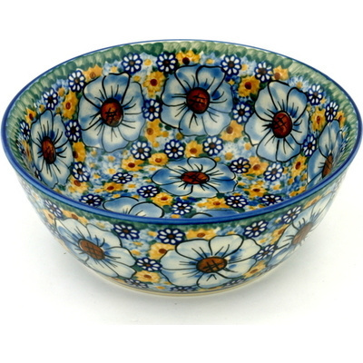 Polish Pottery Bowl 9&quot; UNIKAT