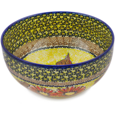 Polish Pottery Bowl 9&quot; UNIKAT