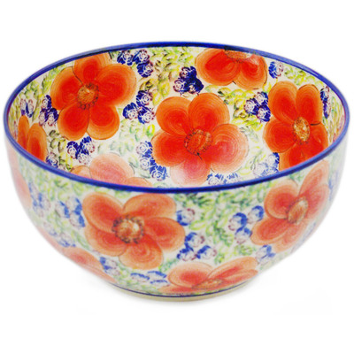 Polish Pottery Bowl 9&quot; UNIKAT