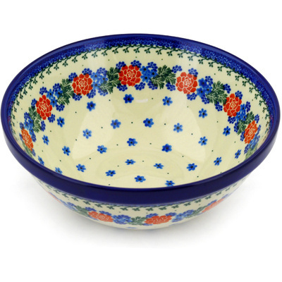 Polish Pottery Bowl 9&quot; Winter Wreath