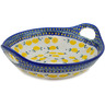 Polish Pottery Bowl with Handles 10&quot; When Life Gives You Lemons