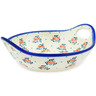 Polish Pottery Bowl with Handles 11&frac12;-inch Burst Of Spring