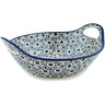 Polish Pottery Bowl with Handles 12-inch Blooming Night