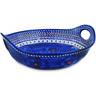 Polish Pottery Bowl with Handles 13&quot; Blue Heaven UNIKAT