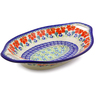 Polish Pottery Bowl with Handles 13&quot; Grecian Fields