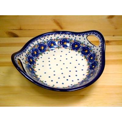 Polish Pottery Bowl with Handles 13&quot; UNIKAT