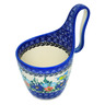Polish Pottery Bowl with Handles 7&quot; Butterfly Flower Bed UNIKAT