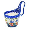 Polish Pottery Bowl with Handles 7&quot; Flutters In The Wind UNIKAT