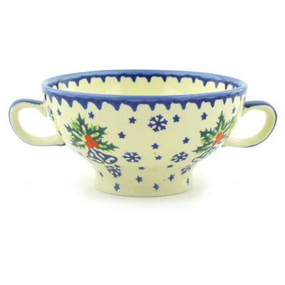 Polish Pottery Bowl with Handles 7&quot;