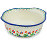 Polish Pottery Bowl with Handles 7&quot; Spring Flowers