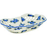 Polish Pottery Bowl with Holes 10&quot; Blue Berry Special UNIKAT