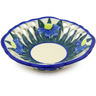 Polish Pottery Bowl with Holes 8&quot; Blue Coneflower UNIKAT