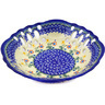 Polish Pottery Bowl with Holes 9&quot; Spring Flowers