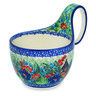 Polish Pottery Bowl with Loop Handle 16 oz Autumn Chalet UNIKAT