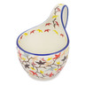 Polish Pottery Bowl with Loop-Handle 16 oz Autumn Tree UNIKAT