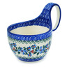 Polish Pottery Bowl with Loop-Handle 16 oz Azure Blooms