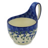 Polish Pottery Bowl with Loop-Handle 16 oz Baby Blue Bird