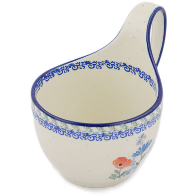 Polish Pottery Bowl with Loop-Handle 16 oz Beloved Blooms