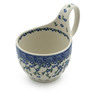 Polish Pottery Bowl with Loop-Handle 16 oz Blue Bird